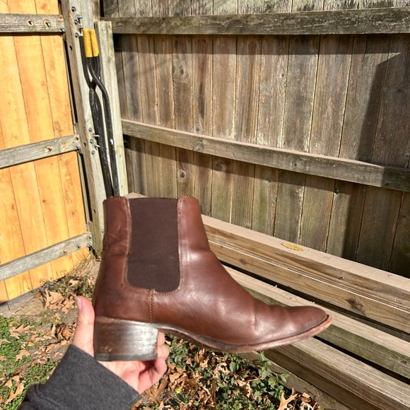 Frye brown Leather Chelsea Ankle Boots black 7.5 fall winter - Picture 9 of 16
